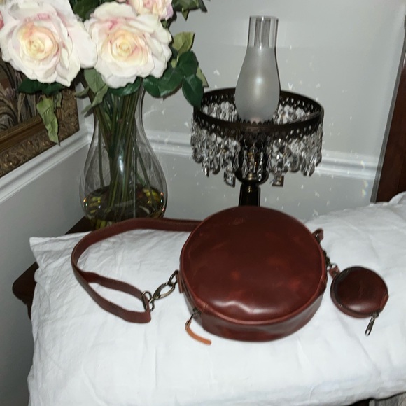 Love 41 chestnut Leather Crossbody Bag with Coin Pouch - Picture 6 of 7